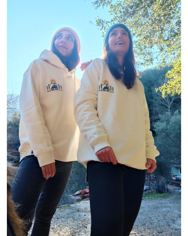 Şardonlu Camp Model Kapüşonlu Oversize Sweatshirt