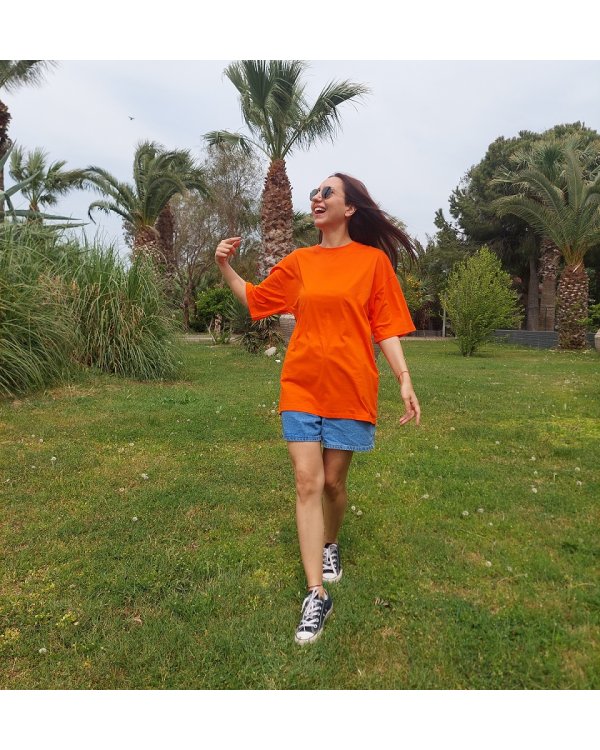 İYE'S  Orange Unisex Oversize Tshirt