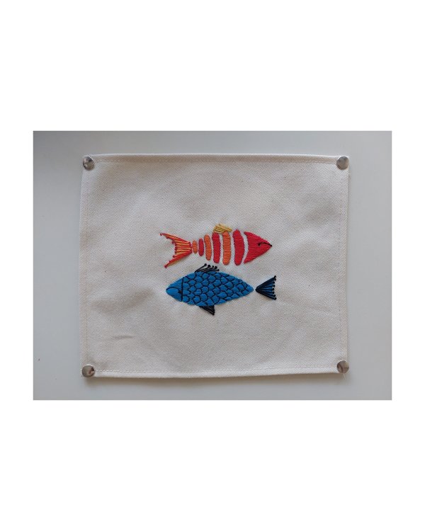 İYE'S Çıtçıtlı Balık Nakışlı Çanta Kapağı